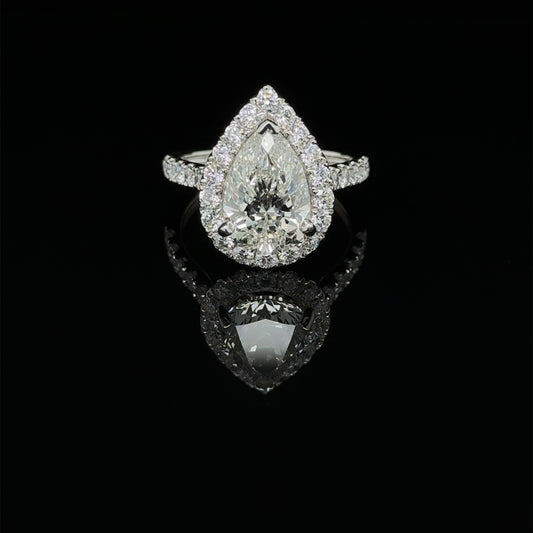 3ct+ Pear Lab Grown Diamond Ring