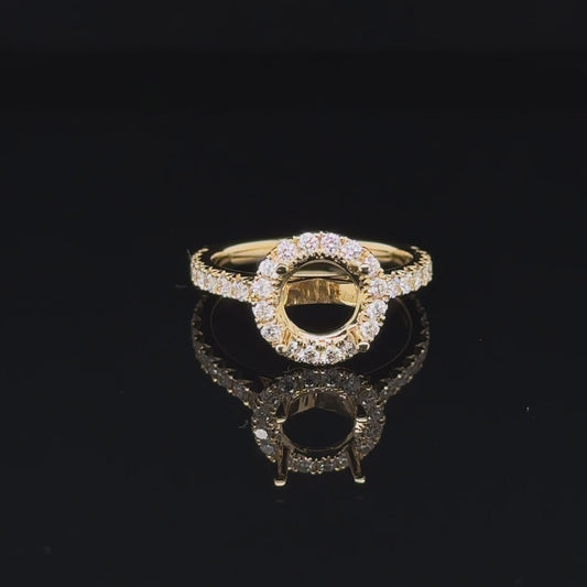 Live 18K Yellow Gold Diamond Engagement Ring