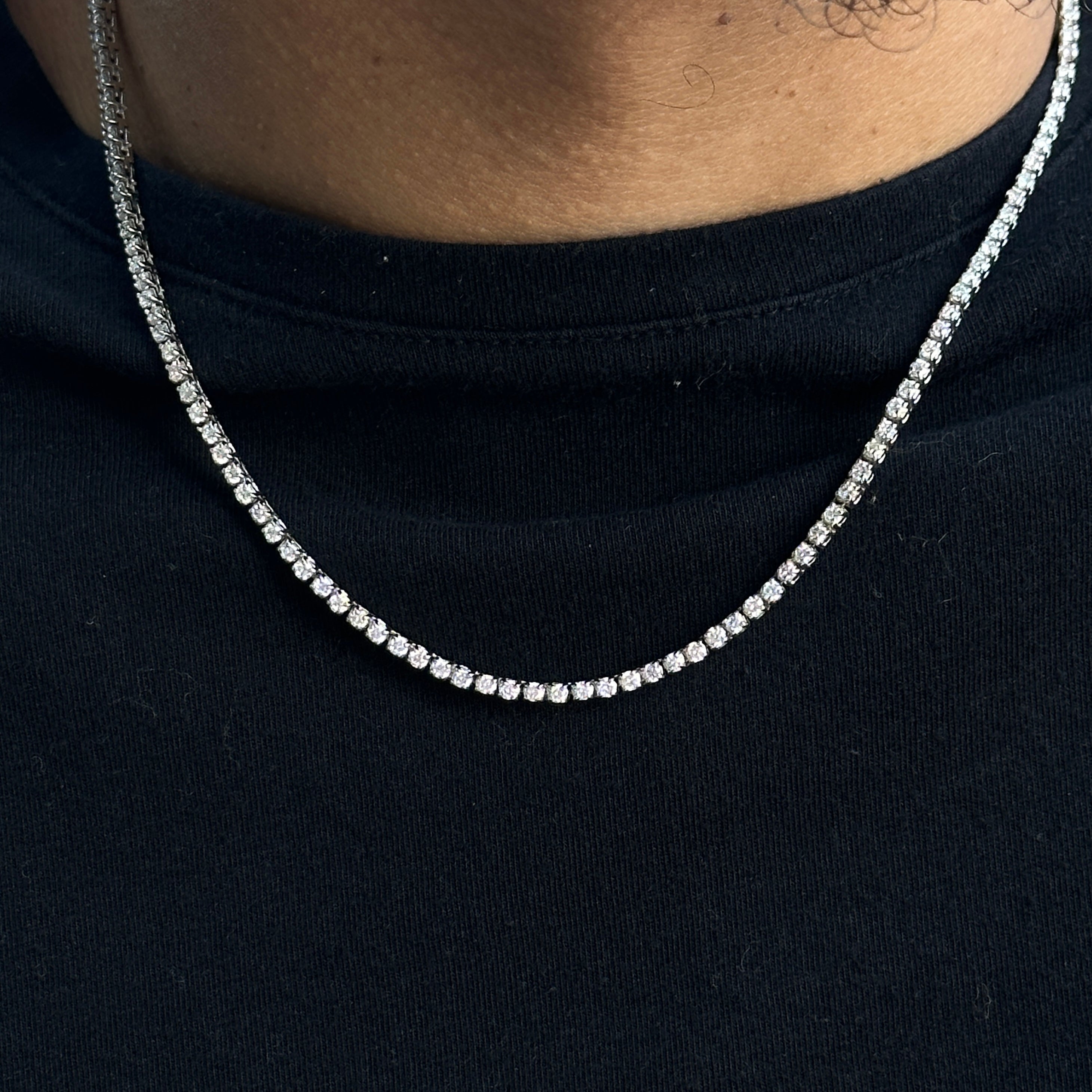 2mm Made to Order Lab Grown Diamond Tennis Chain Necklace 14K – Jewelry  Spot USA
