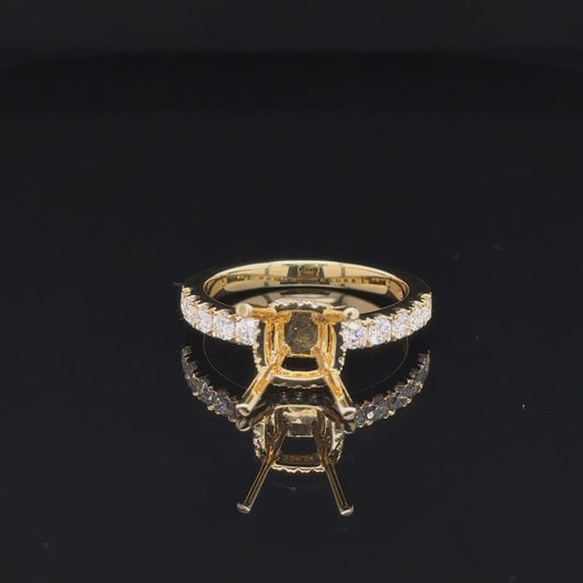 Live 18K Yellow Gold Diamond Engagement Ring